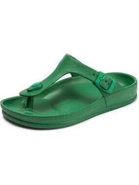 🆕 Women's Green Thong T-Strap Cushion Slide Sandals EVA Waterproof Shoes